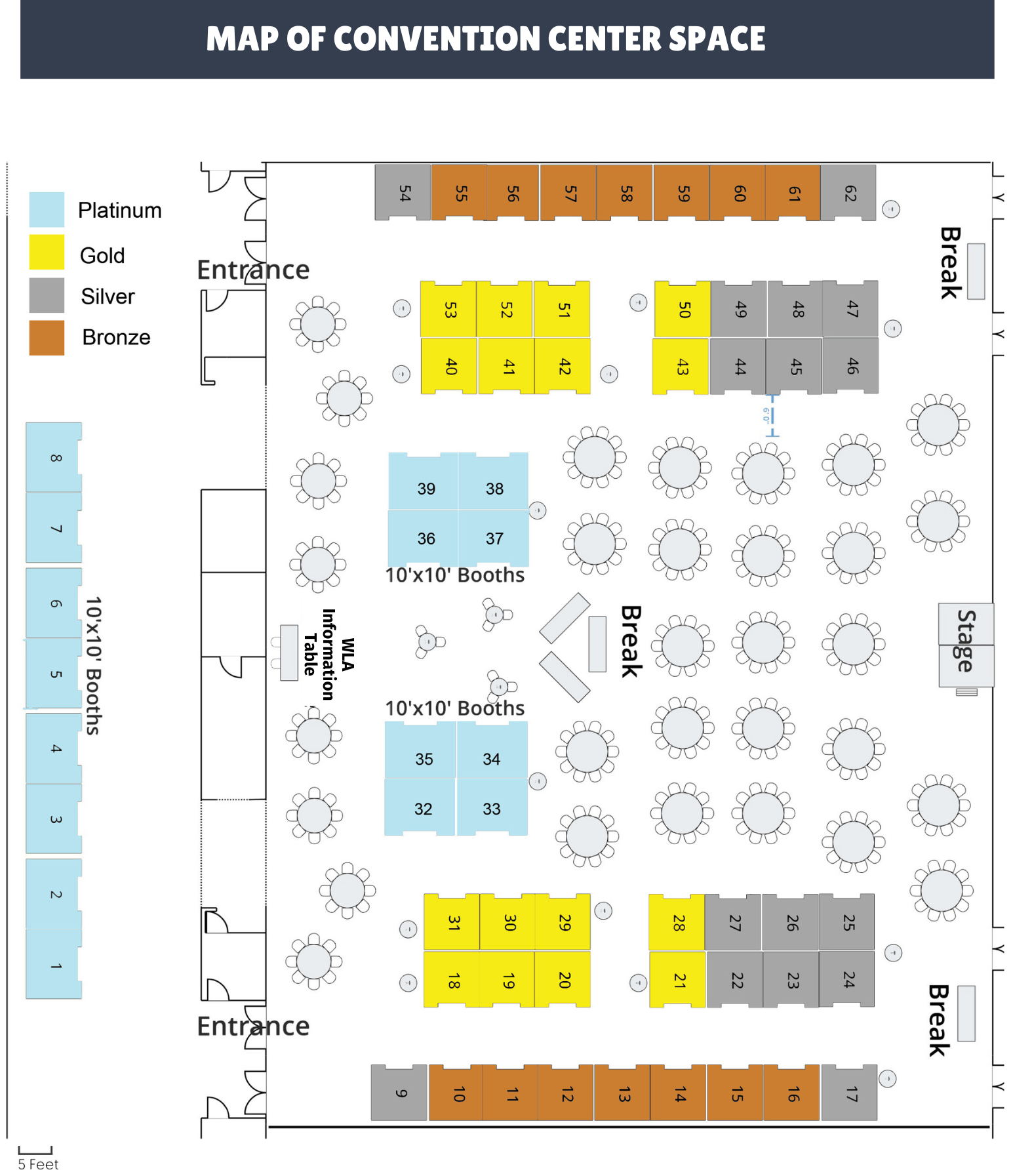 floor map of KI Center Exhibit Hall