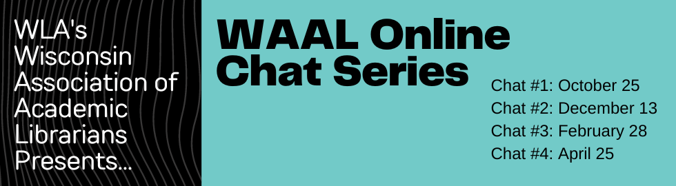 WAAL online chat series banner with event dates